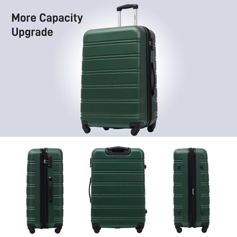 3 Piece Luggage Set ABS Hardside Lightweight Suitcase Set with Spinner Wheels and TSA Lock, 20" 24" 28" Luggage Case