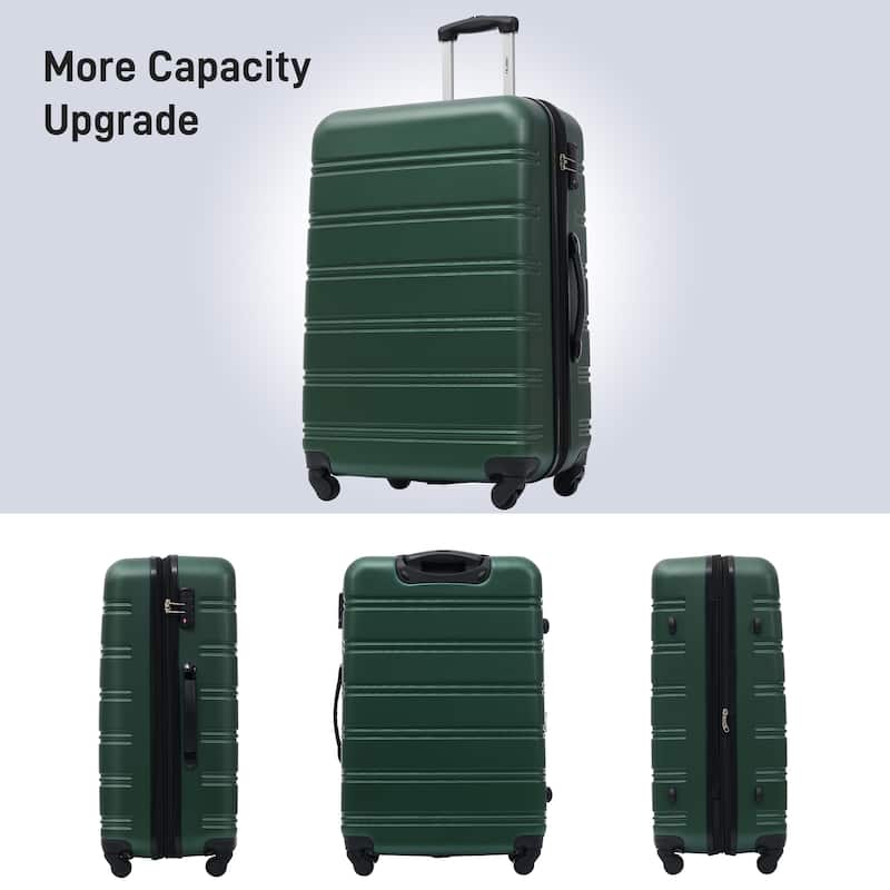 3 Piece Luggage Set Hardside Expandable Spinner Suitcase with TSA Lock Aluminum Handle 20" 24" 28"