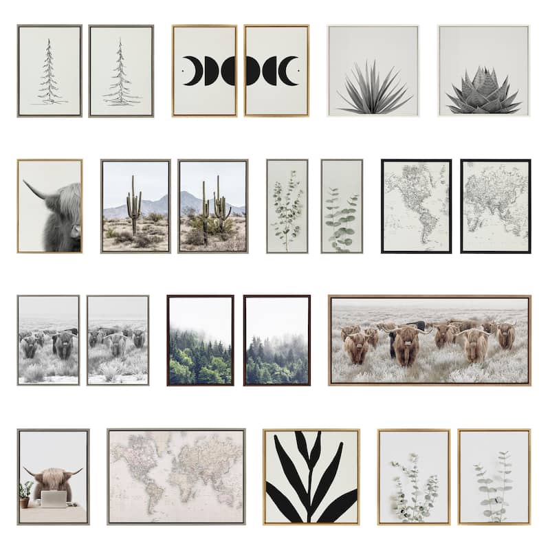 Kate and Laurel Sylvie Abstract Sage Framed Canvas by The Creative Bunch Studio