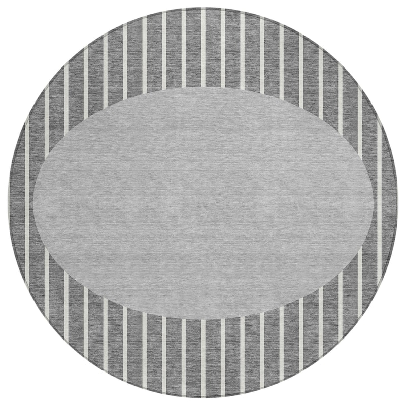 Machine Washable Indoor/ Outdoor Modern Sunrise Chantille Rug