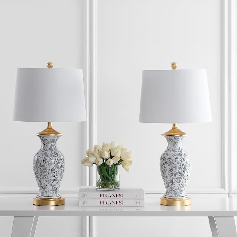 SAFAVIEH Lighting 27" Kaeden LED Table Lamp (Set of 2) - 14"x14"x27"