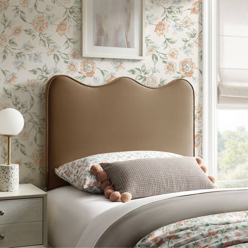 Athena Stain-Resistant Performance Velvet Headboard - Taupe - Twin