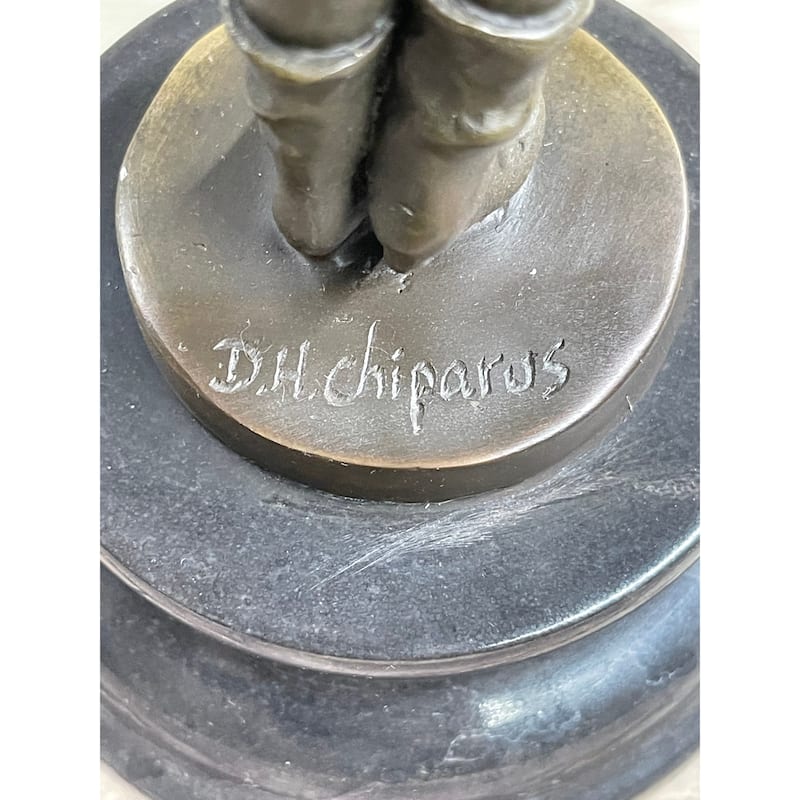 Child Boy Playing Accordion Bronze Statue Sculpture Figure 10 Inches X 4 Inches