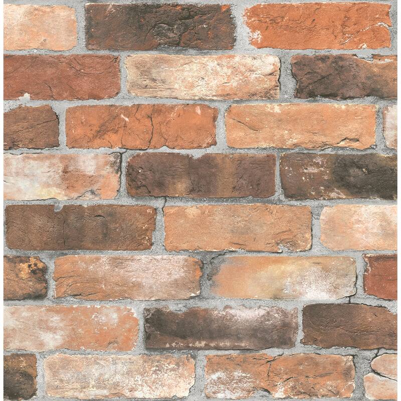 Riverside, Reclaimed Bricks Rustic, 33 FT. L x 20.5In. W Wallpaper Roll