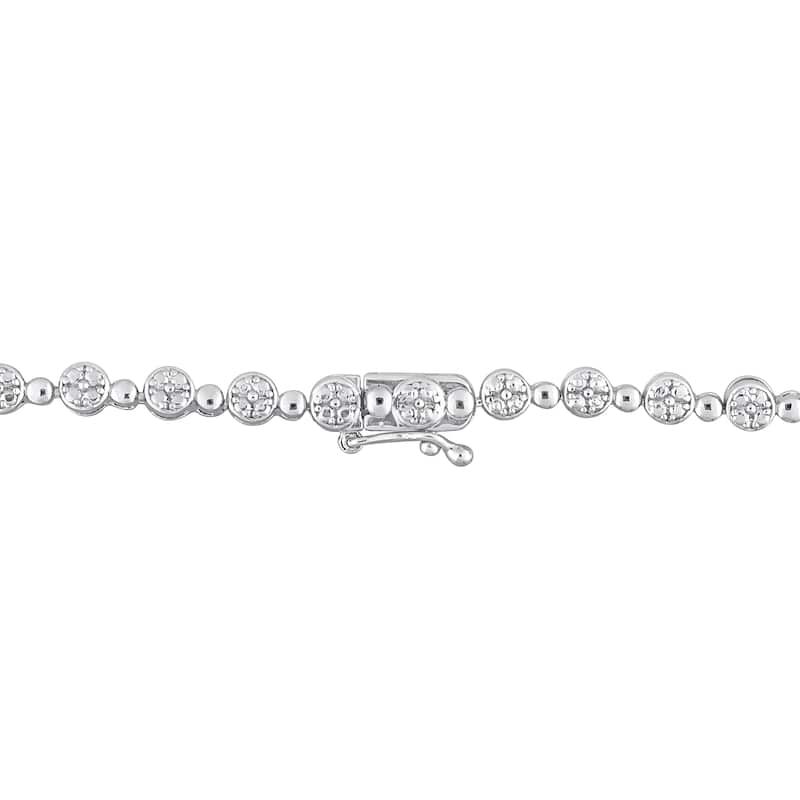 Miadora 1ct TDW Diamond Tennis Necklace in Sterling Silver