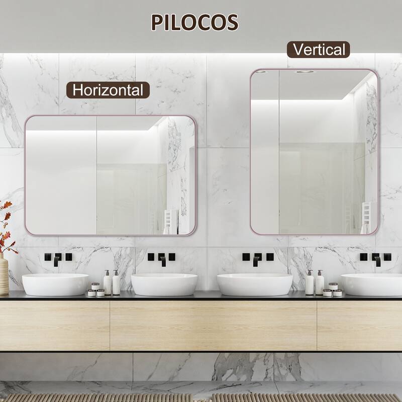 Rectangle Bathroom Mirror for Vanity Wall Mounted Vertical Horizontal Makeup Mirror