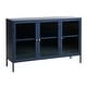 preview thumbnail 6 of 27, Rye Studio Brianne Modern Metal & Glass 3-Door Sideboard