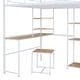preview thumbnail 40 of 38, Full Size Metal Loft Bed with Bulit-in Desk and Stool, Heavy Duty Loft Bedframe with Cabinet and Open Storage Shelves for Kids