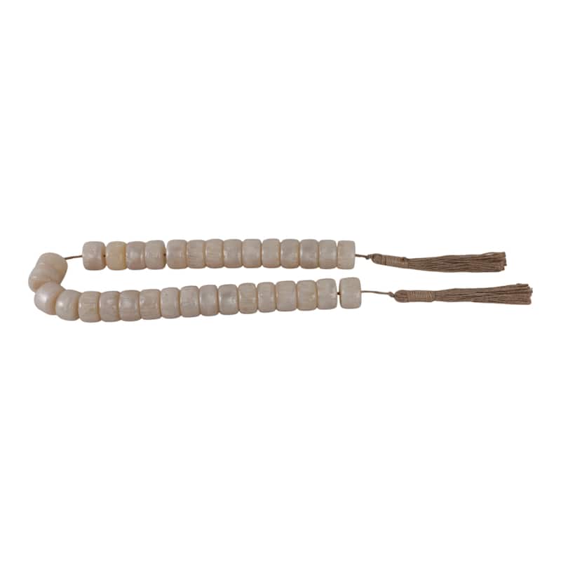 Resin Jute Decorative Beads Tassel Accents Featuring Woven Detailing