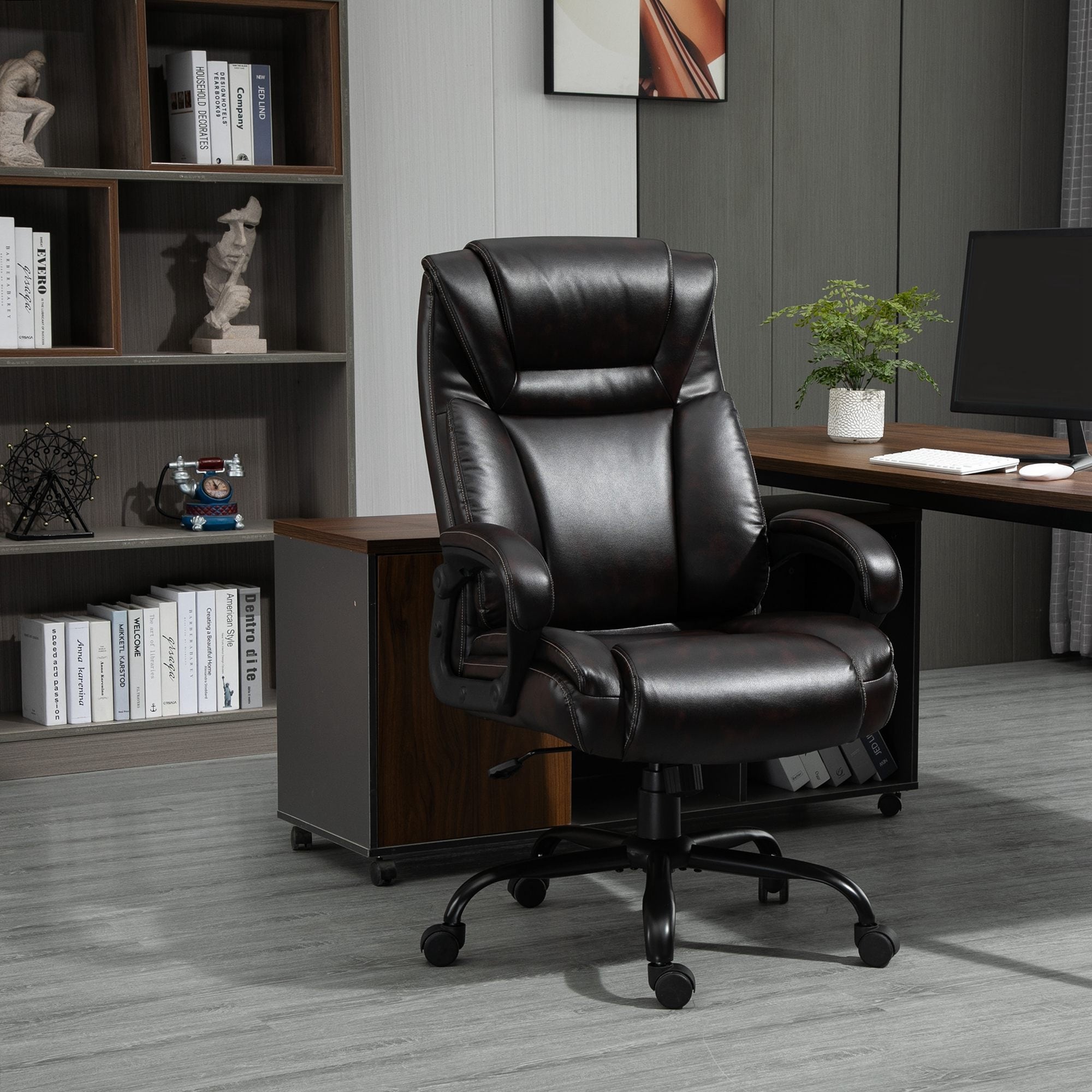 Vinsetto Big and Tall Executive Office Chair 400lbs Computer Desk Chair with High Back PU Leather Ergonomic Upholstery