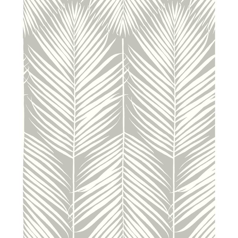 NextWall Palm Silhouette Peel and Stick Wallpaper - 20.5 in. W x 18 ft. L - Harbor Gray