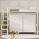 preview thumbnail 4 of 17, Kids and Baby White Full Size Metal Loft Bed with Wardrobe and Storage Shelves