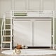 preview thumbnail 4 of 36, White Space-saving Full/Twin Size Metal Loft Bed with Wardrobe and Storage Shelves