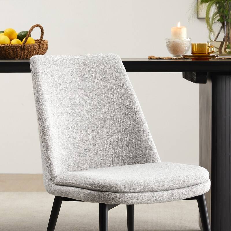 Ariel Mid-Century Upholsteried Dining Chair with Metal Legs Set of 2