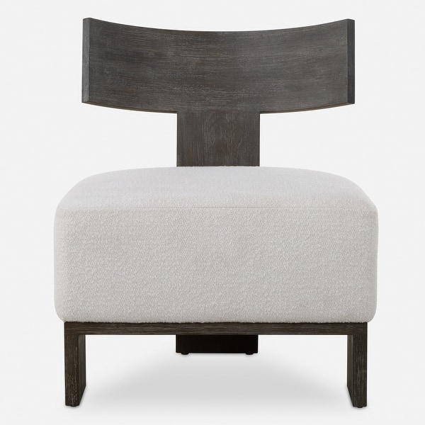slide 2 of 8, Bent Back Rest Floating Seat Accent Chair - 32.25" - Walnut Brown