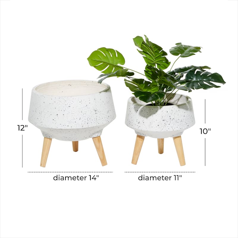 MgO Contemporary Planter (Set of 2) - S/2 10", 12"H