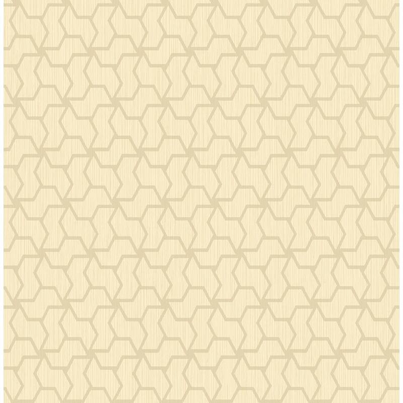 Seabrook Designs Zaira Geometric Lattice Unpasted Wallpaper - 20.5 in W x 33 ft. L - Metallic Parchment