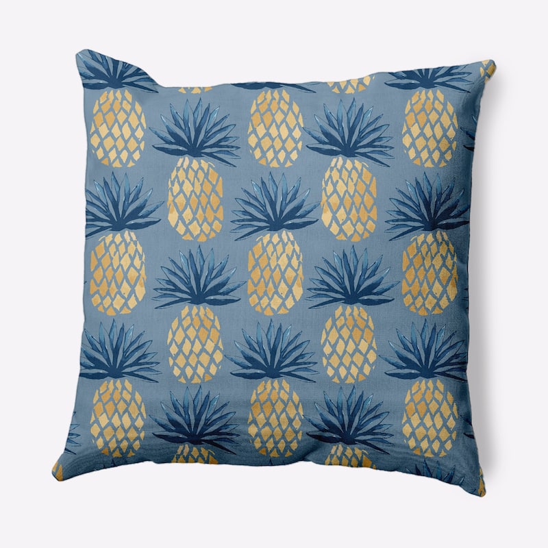 Pineapple Stripes Nautical Indoor/Outdoor Throw Pillow - Dusty Smoke - 16" x 16"