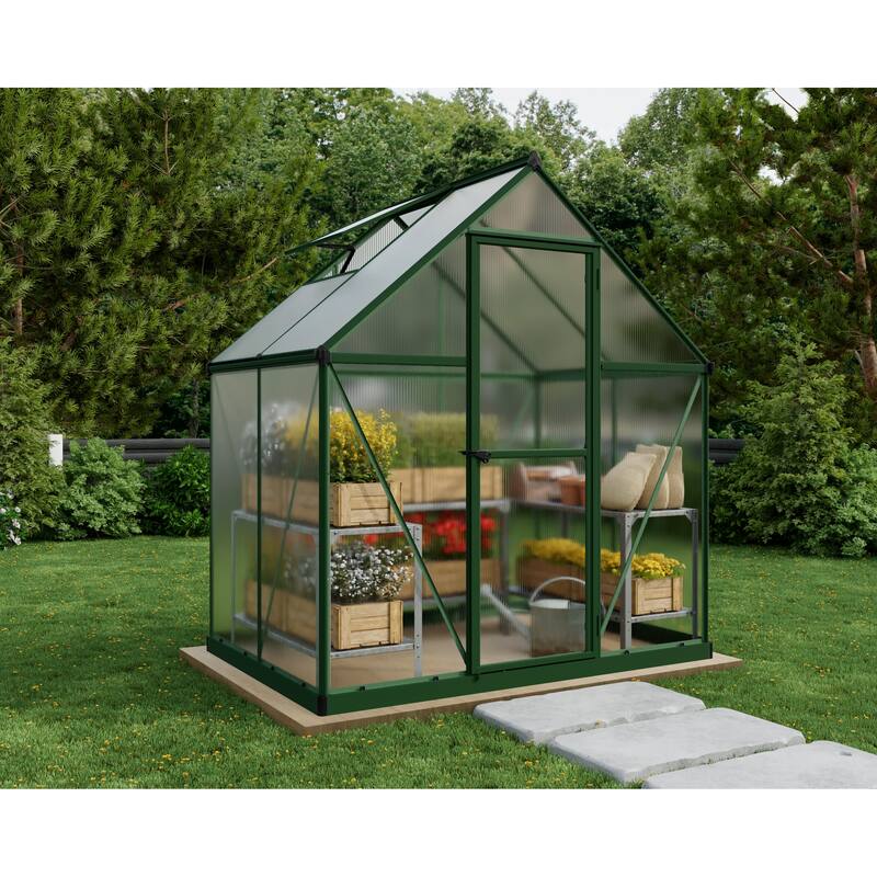 Mythos 6 ft. Green/Multiwall DIY Greenhouse Kit