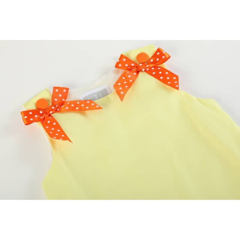 Lil Cactus Yellow Pumpkin Patch Bow Dress
