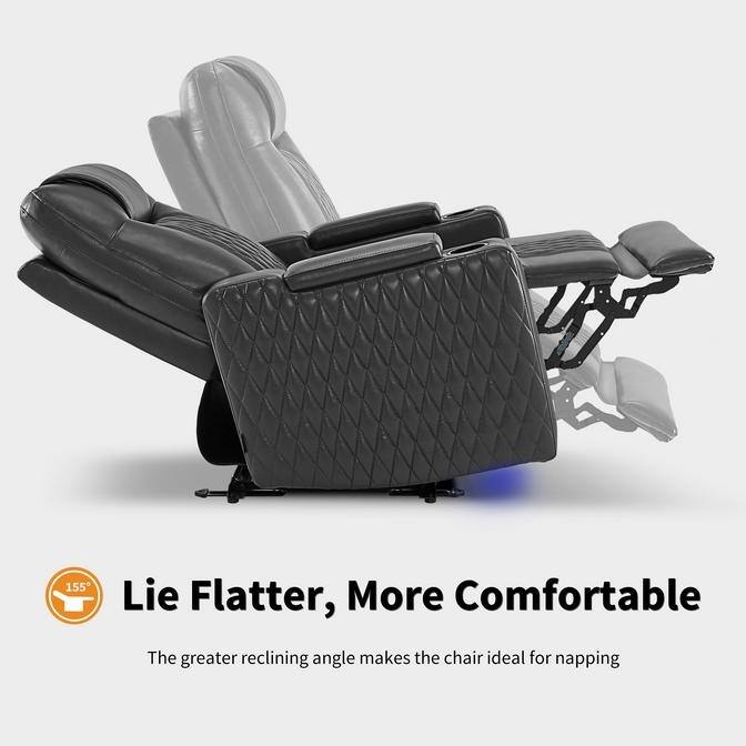 MCombo Power Recliner Chair with Adjustable Headrest, USB & Type C Port, LED Light HTS401