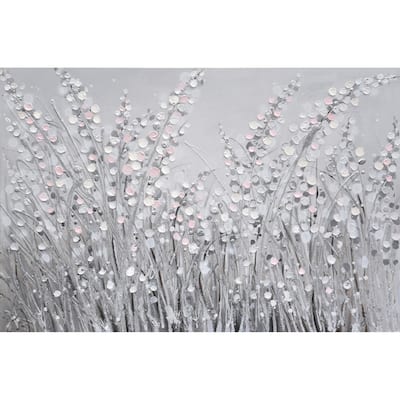 Varaluz Pampas Pink, White and Grey Abstract Floral Wall Art