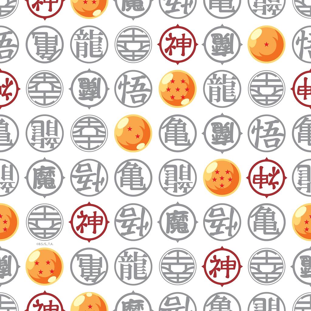 RoomMates Dragon Ball Z Symbols White Peel and Stick Wallpaper - N/A