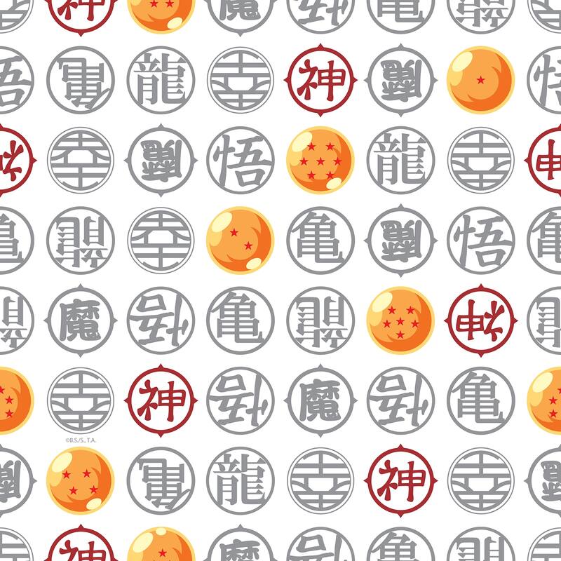 RoomMates Dragon Ball Z Symbols White Peel and Stick Wallpaper - N/A