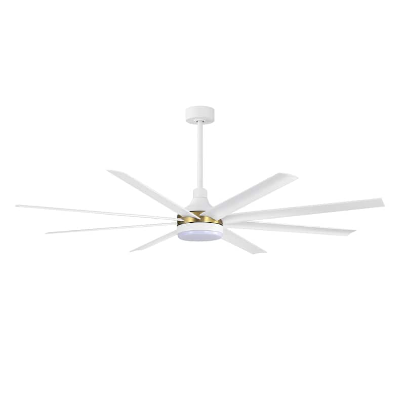 72-in Gold Large Indoor Ceiling Fan with Light Remote (8-Blade)