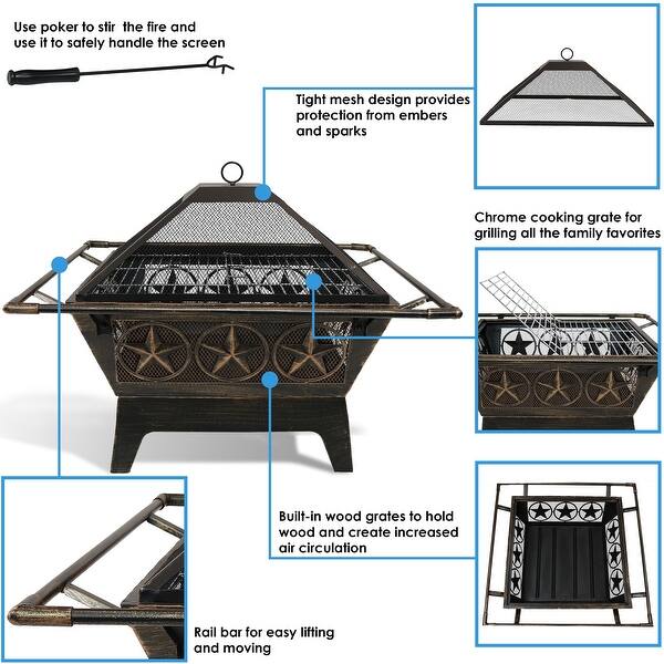 Shop Sunnydaze Large Northern Galaxy Outdoor Fire Pit And Cooking