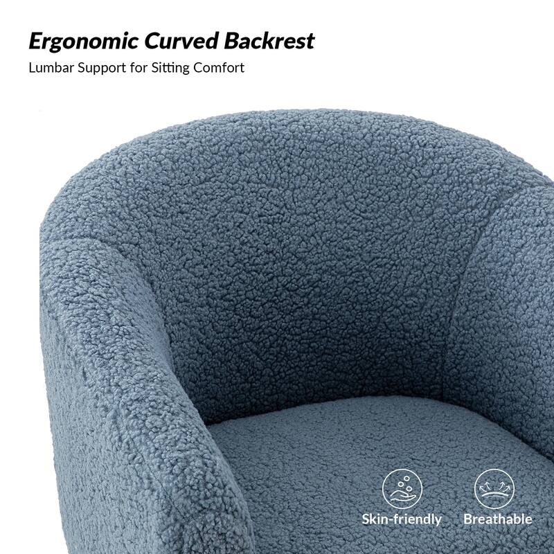 Rovigo Modern Upholstered Living Room Accent Barrel Chair with Metal Legs by HULALA HOME