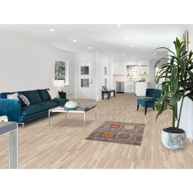 Gray Kazak Accent Rug Handmade Wool Carpet - 2'10" x 4'2"