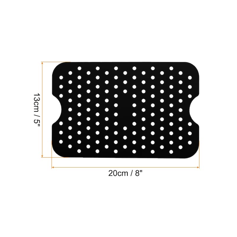 Reusable Silicone Air Fryer Liners 5x8 Inch Black, Pack of 2 - Black - Black
