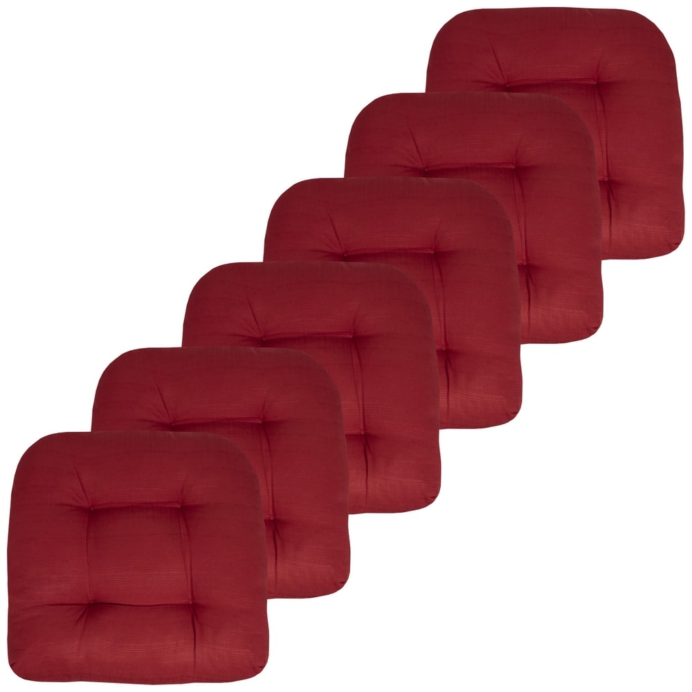 Sweet Home Collection Patio Cushions Outdoor Chair Pads Thick Fiber Fill Tufted 19" x 19"