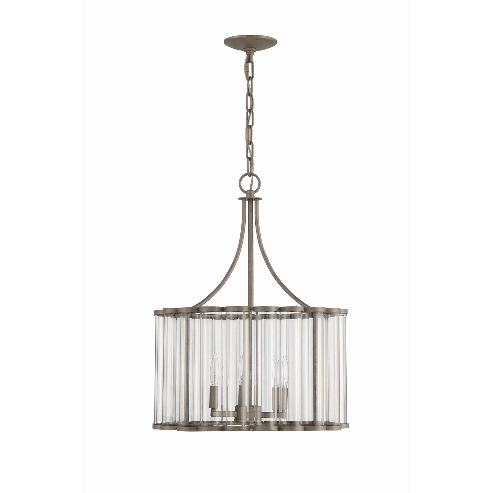 Lumanity Bridgewater 3Light Glass Statement Chandelier Silver 18