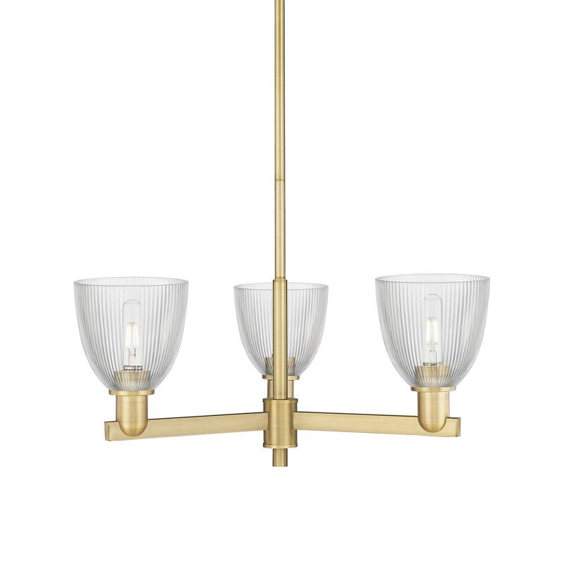 Innovations Lighting 716-3CR-11-28 Castile Chandelier Castile 3 Light - Brushed Brass / Clear