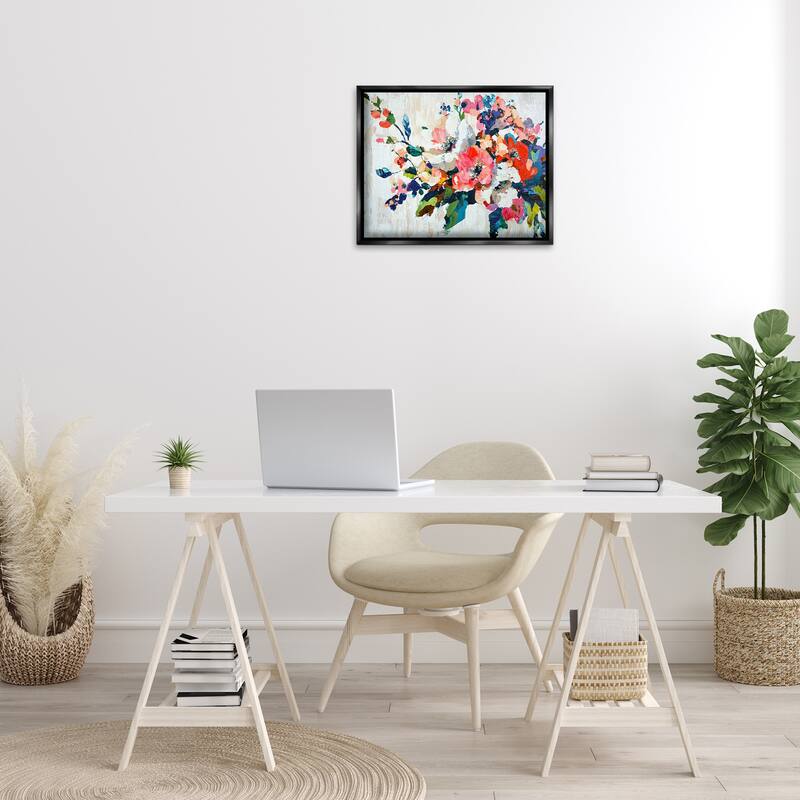 Stupell Abstract Flower Blooming Branch Framed Floater Canvas Wall Art Design By Franklyn Gregory