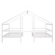 preview thumbnail 8 of 20, Double Twin Size Triangular House Kids Beds Frame with Built-in Table for Shared Space, Solid Pine Construction, White