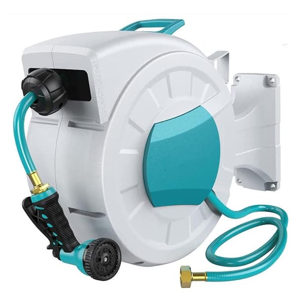1/2inundefined100ft Wall Mounted Retractable Garden Hose Reel - On Sale -  Bed Bath & Beyond - 39452150