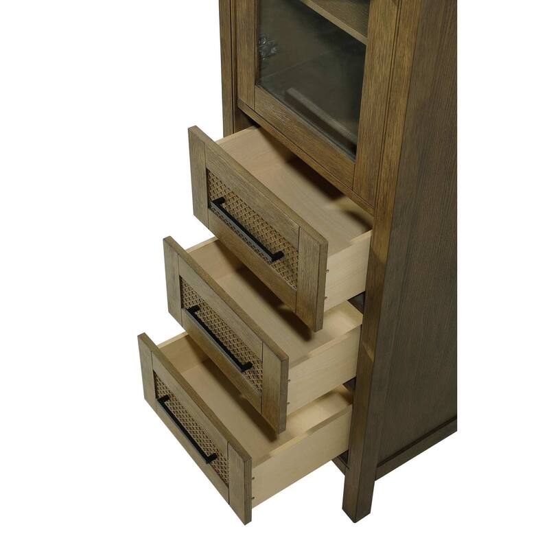 Winslow 16-28 Inch Bath Storage Glass Cabinet