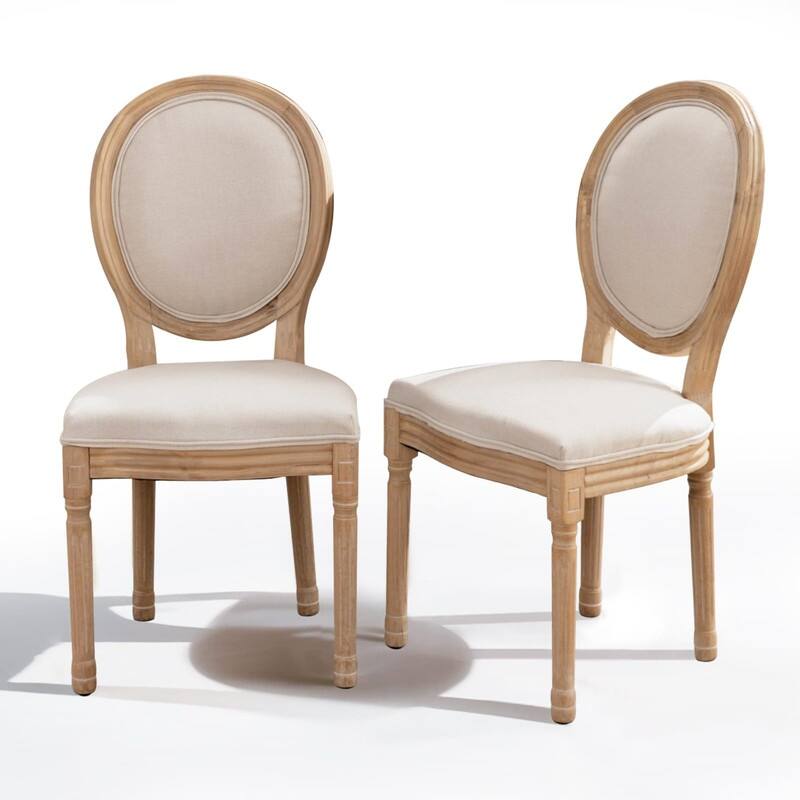Upholstered French Style Nailhead Dining Chairs(Set of 2)