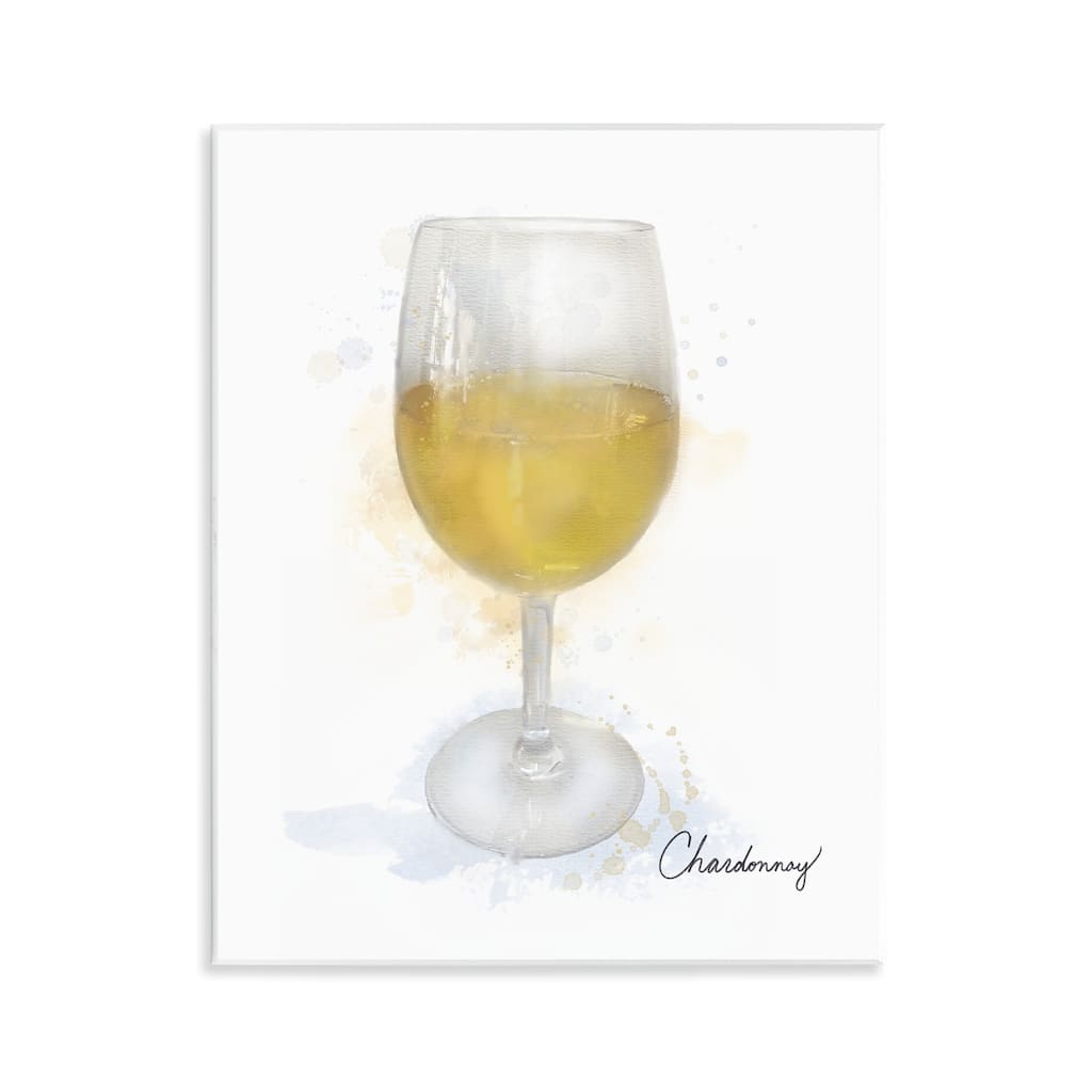 Stupell Modern Chardonnay in Glass Wall Plaque Art Design By Matthew Piotrowicz