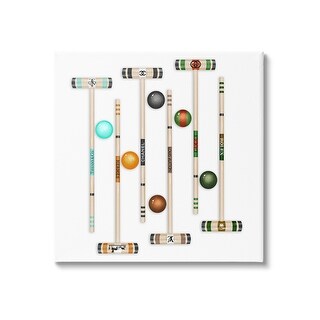 Stupell Trendy Luxury Fashion Brand Croquet Game Mallets Canvas Wall