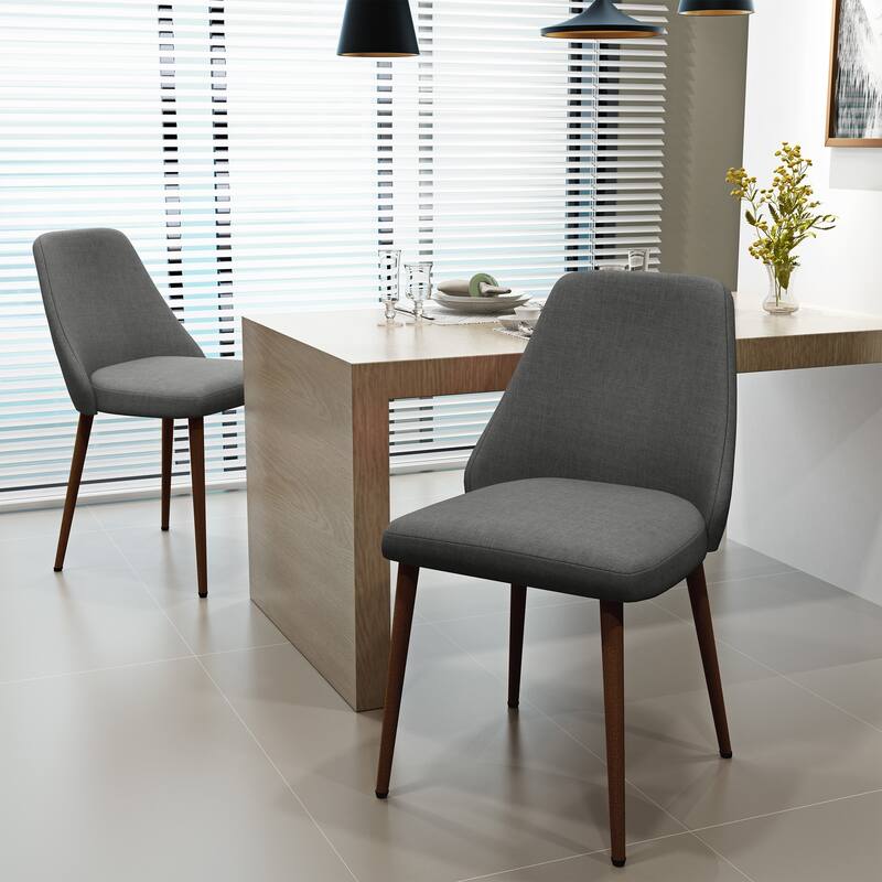Marlee Mid Century Fabric Dining Chair (Set of 2) by Christopher Knight Home - Grey
