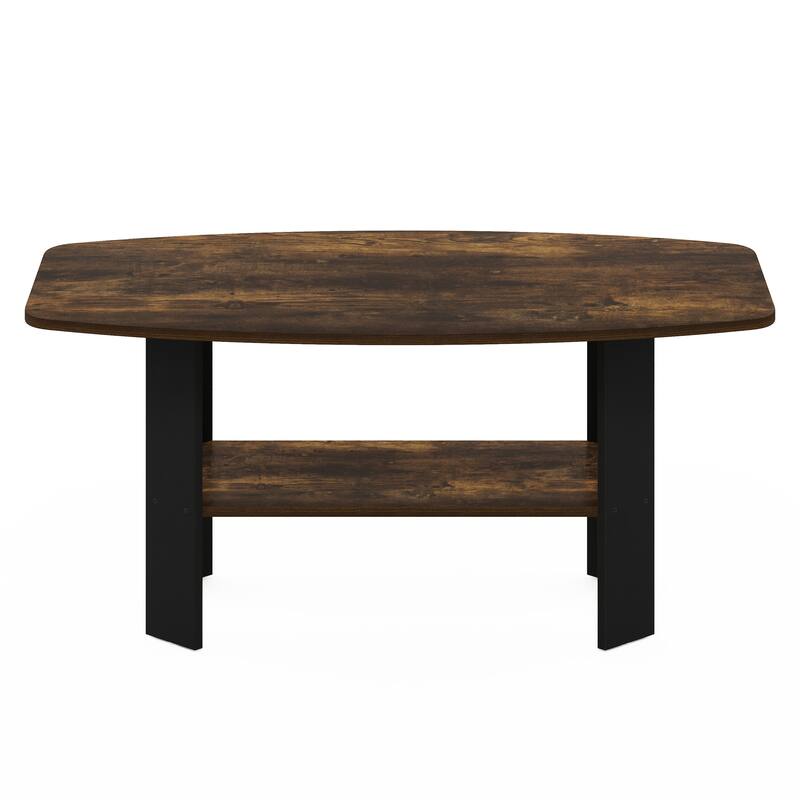 Furinno Simple Design Coffee Table - Amber Pine/Black