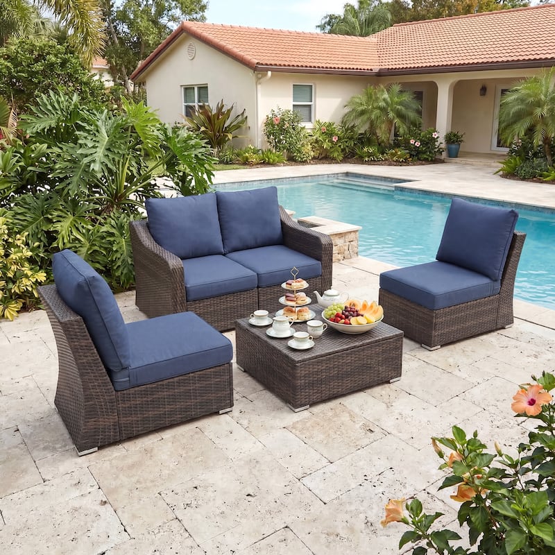 Aoodor Outdoor Seat/Back Cushion Set of 2