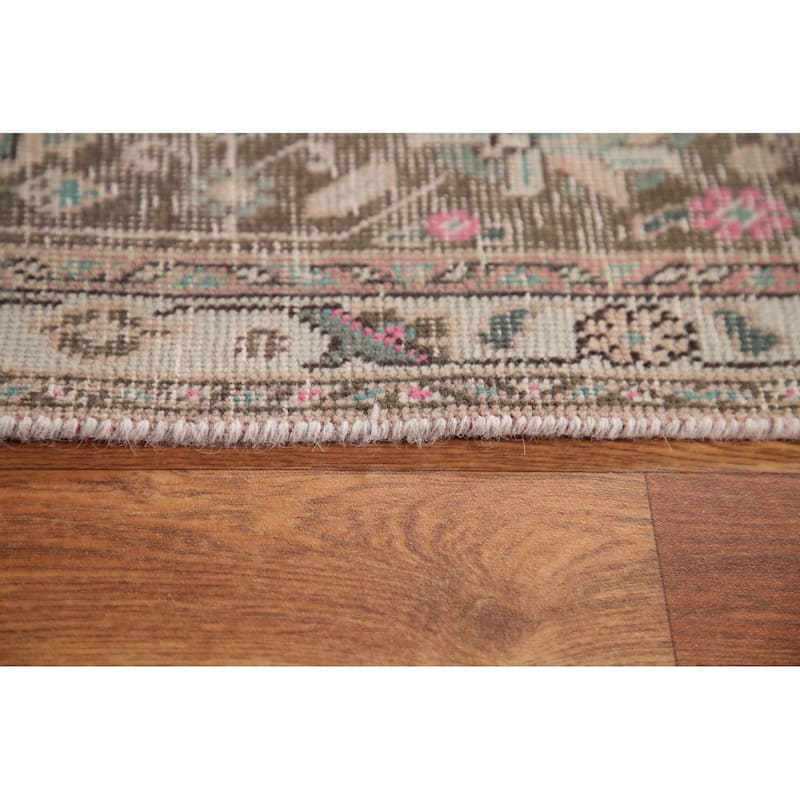 Handmade Distressed Tabriz Persian Rug Antique Living Room Wool Carpet - 6'5" x 9'7"