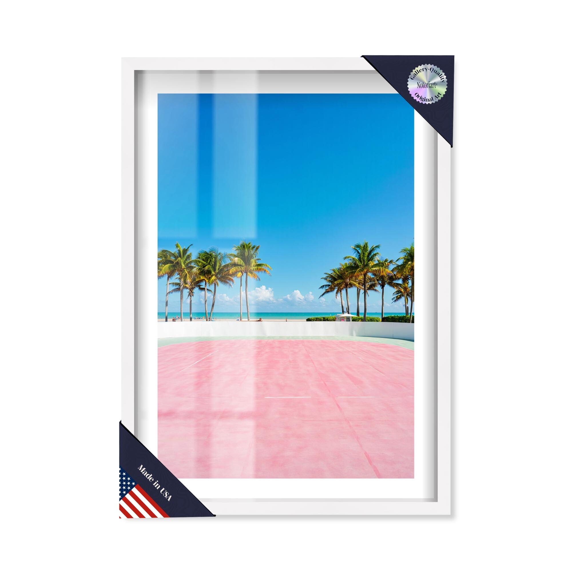 Pink Court Palm Shadowbox Print by Notoriart