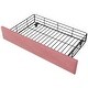 preview thumbnail 8 of 7, Pink Full Size Velvet Upholstered Platform Bed - 4 Drawers, 16 Colors & 4 Patterns RGB Lights, Irregular Metal Bed Legs