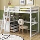 preview thumbnail 2 of 6, White Twin Loft Bed with Desk, Shelves & Drawers